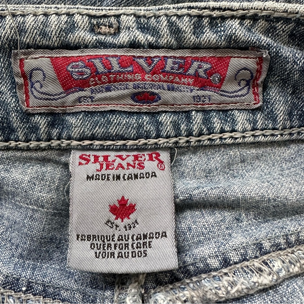 90s Y2K SILVER Vintage Denim Capris - Picture 10 of 13